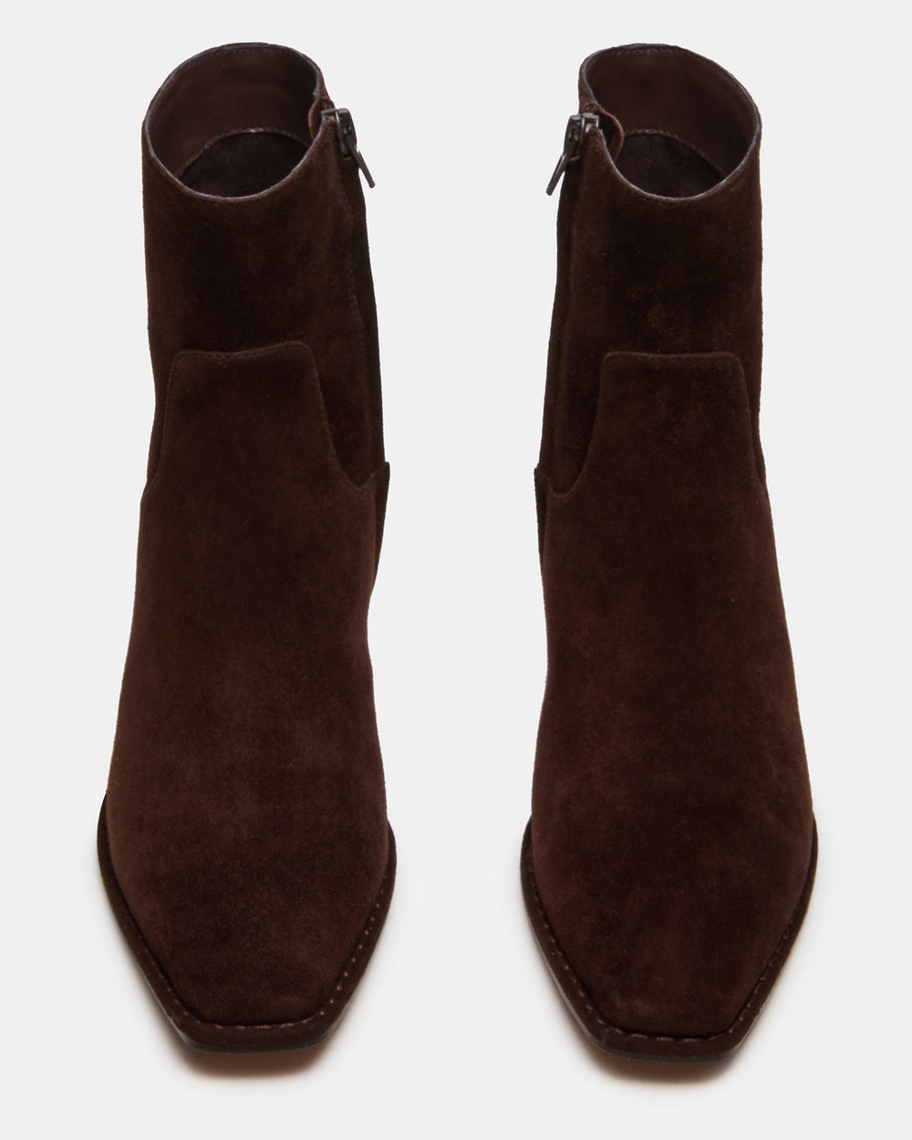 DEFINE Brown Suede Square-Toe Women's Ankle Boot