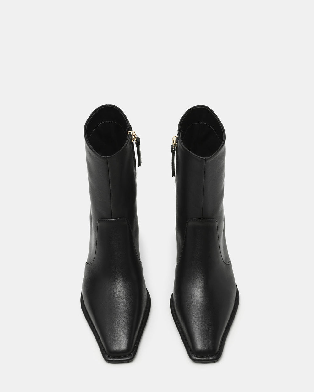 FARE Black Leather Square Toe Women's Ankle Boot
