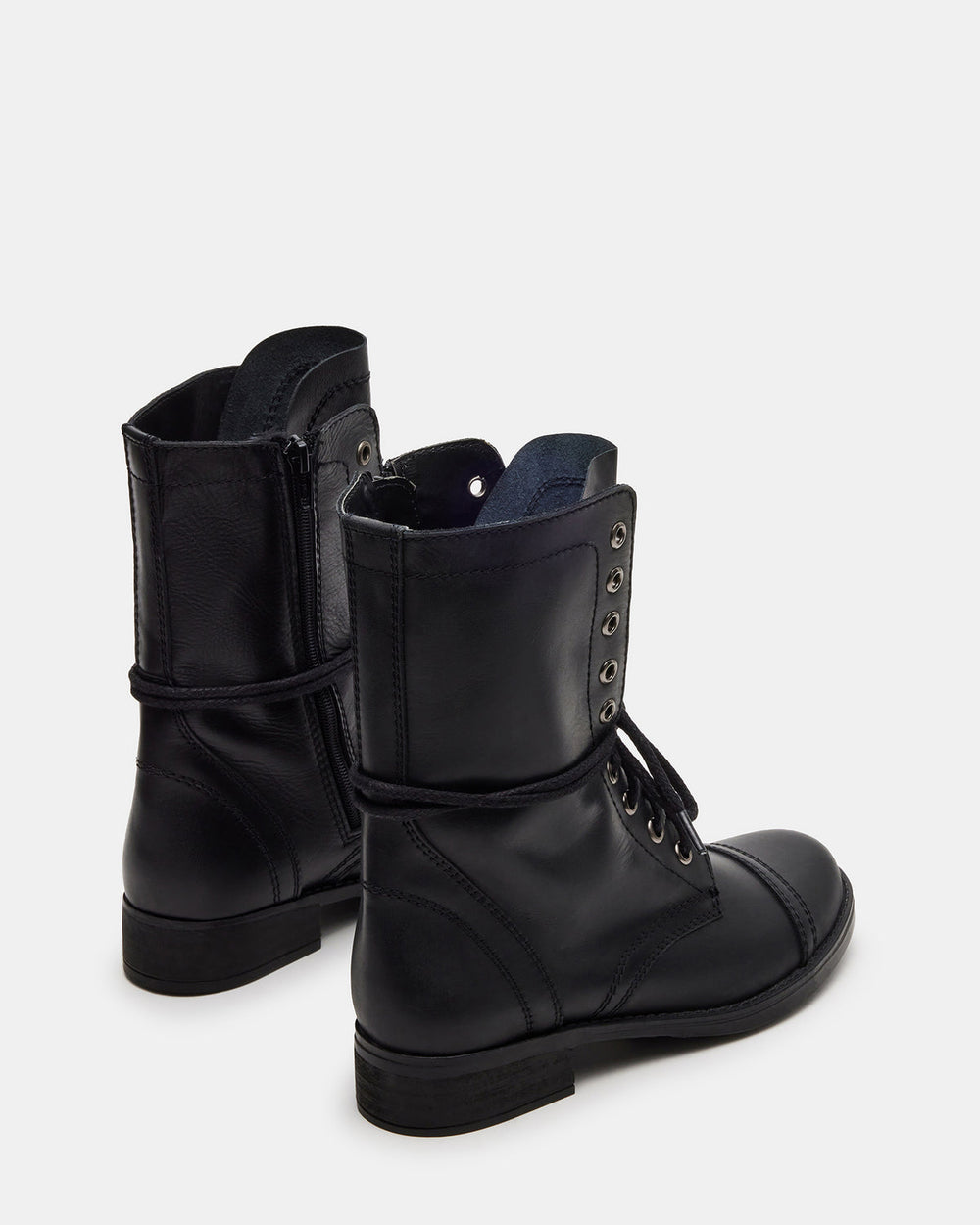 TROOPA3.0 Black Leather Women's Moto Combat Ankle Boot