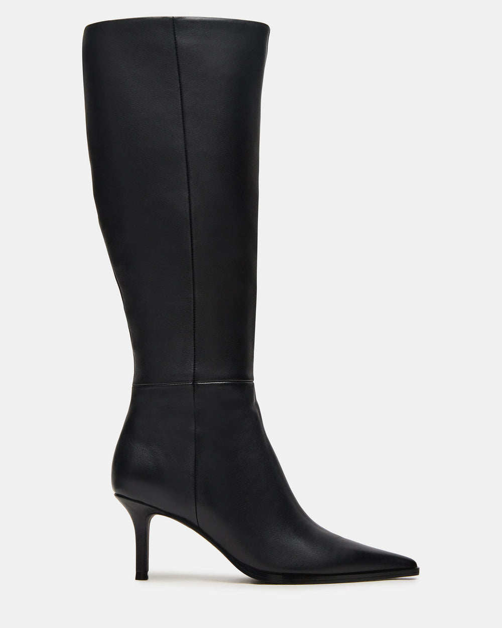 LINGO Black Leather Pointed-Toe Knee-High Women's Boot