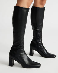 HOLLY Black Women's Knee-High Square-Toe Boot