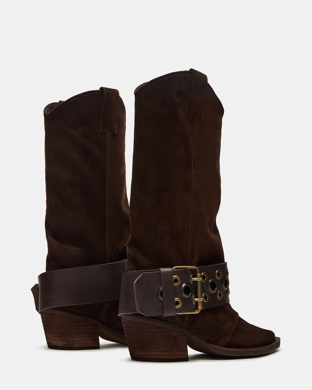 ASHWOOD Brown Suede Pointed-Toe Western Women's Boot