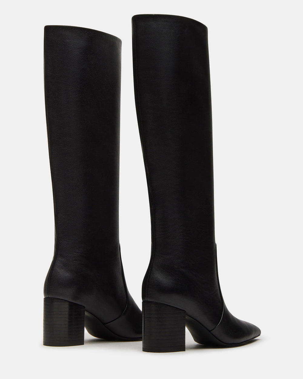 SKYLINE Black Leather Knee-High Pointed Toe Women's Boot