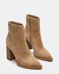 HARDEN Sand Suede Women's Pointed-Toe Ankle Boot