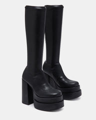 CYPRESS Black Women's Platform Vegan Leather Boots