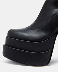 CYPRESS Black Women's Platform Vegan Leather Boots