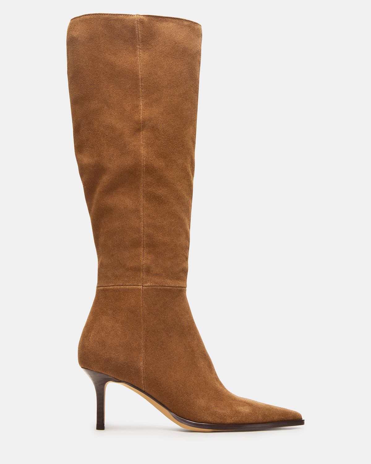 LINGO Chestnut Suede Pointed-Toe Knee-High Women's Boot