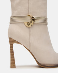 KYNDALL Bone Suede Pointed-Toe Stiletto Heeled Knee-High Women's Boot