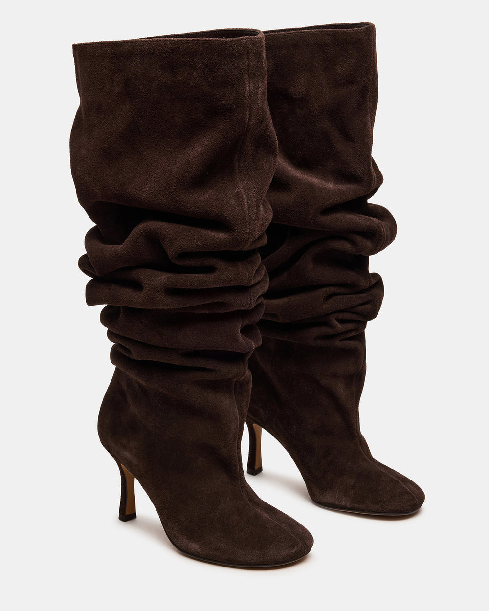 ALLISON Brown Suede Over-The-Knee Heeled Women's Boot