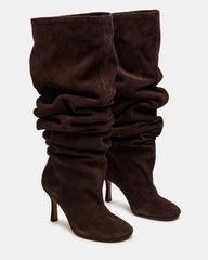 ALLISON Brown Suede Over-The-Knee Heeled Women's Boot