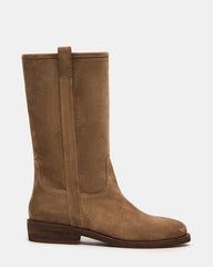DUNSTER Chestnut Suede Wood Bottom Women's Boot