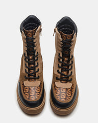 HIKER Tan Multi Platform Lug Lace-Up Women's Anke Boot