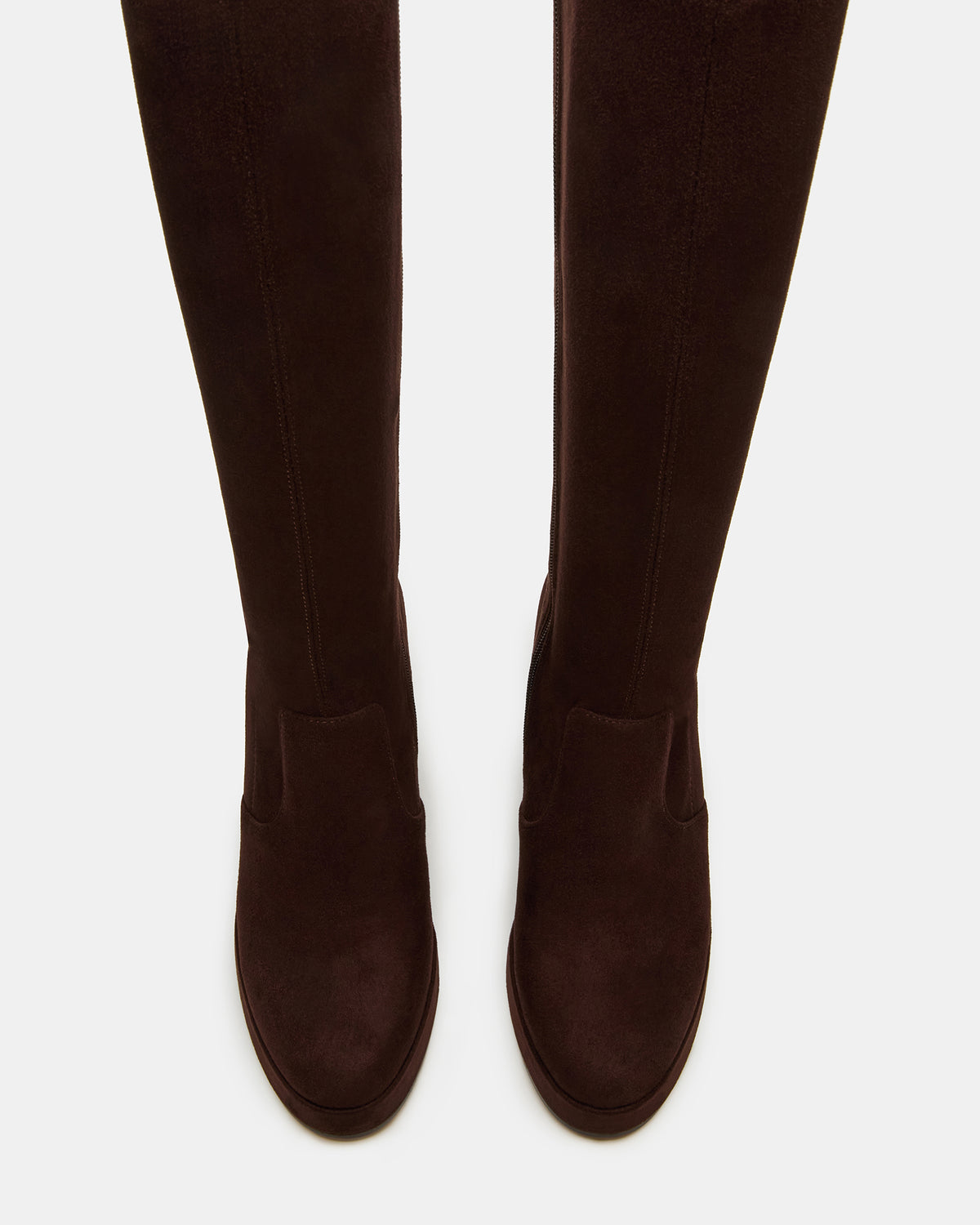 TWAIN Brown Knee-High Block Heel Women's Boot