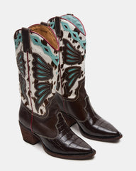 ARROYO Blue Multi Western Pointed-Toe Wome's Boot