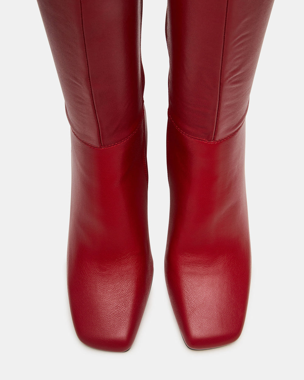 ELLIOT Red Square-Toe Knee-High Block Heel Women's Boot