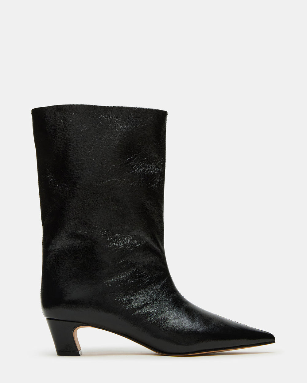 LYTTON Black Patent Pointed-Toe Kitten Heel Women's Ankle Boot