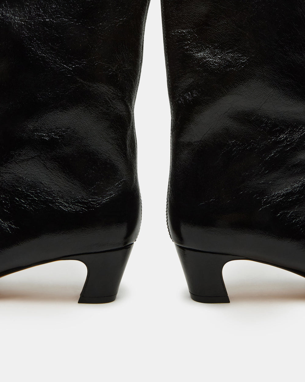LYTTON Black Patent Pointed-Toe Kitten Heel Women's Ankle Boot