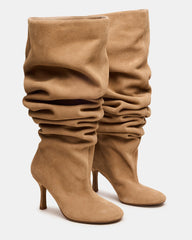 ALLISON Taupe Suede Over-The-Knee Heeled Women's Boot