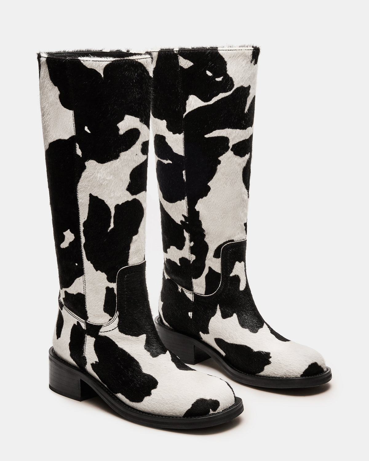 RIGGS Black Cow Print Square-Toe Women's Boot