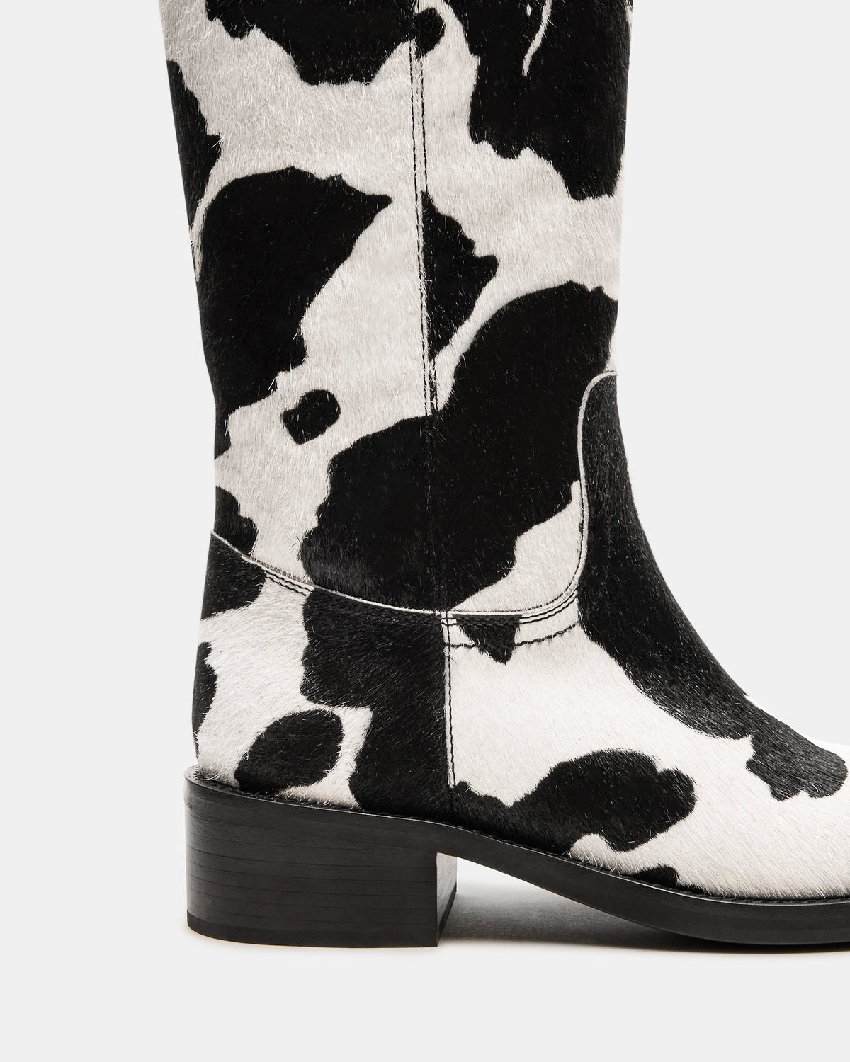 RIGGS Black Cow Print Square-Toe Women's Boot