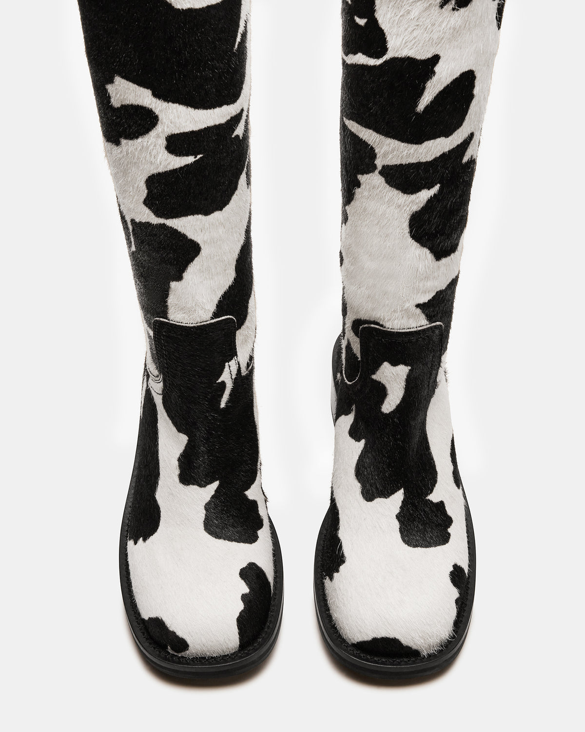 RIGGS Black Cow Print Square-Toe Women's Boot