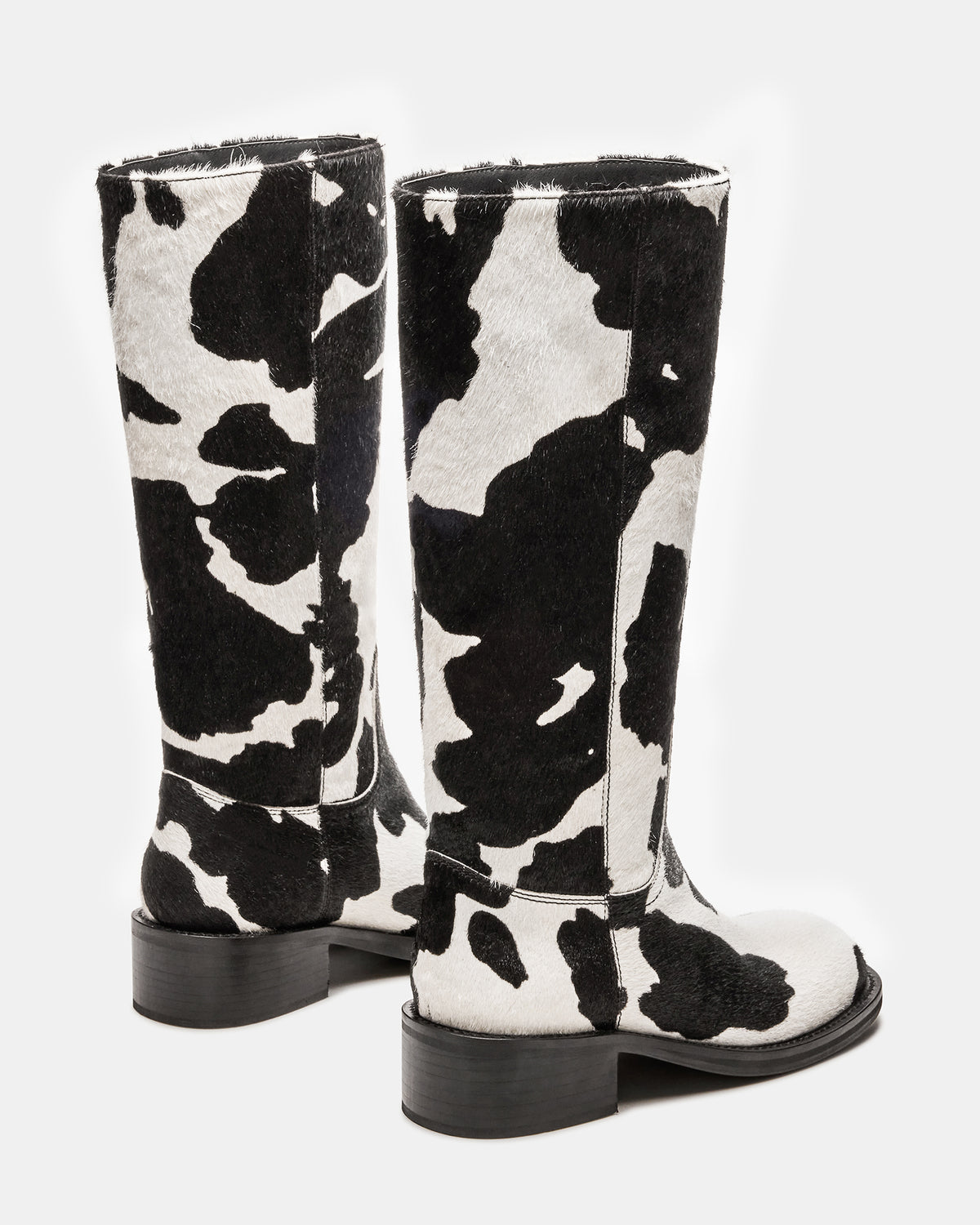 RIGGS Black Cow Print Square-Toe Women's Boot