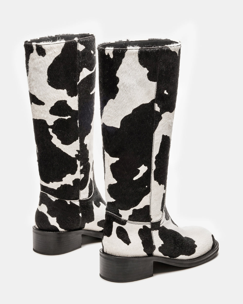 RIGGS Black Cow Print Square-Toe Women's Boot