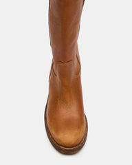 DUNSTER Tan Leather Wood Bottom Women's Boot
