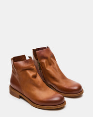 HUGHIE Tan Leather Women's Ankle Boot