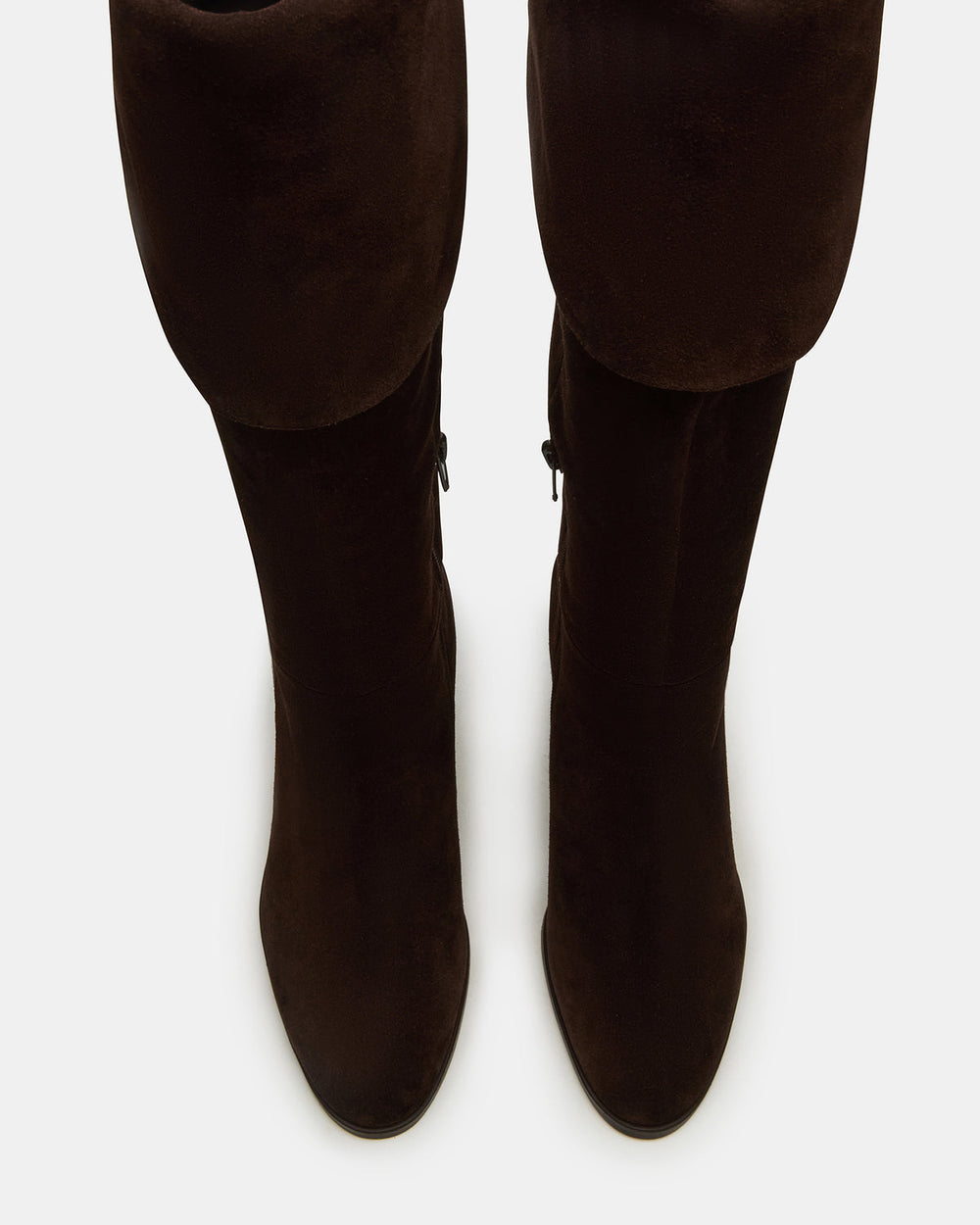 WINSLET Brown Suede Knee-High Block Heel Women's Boot