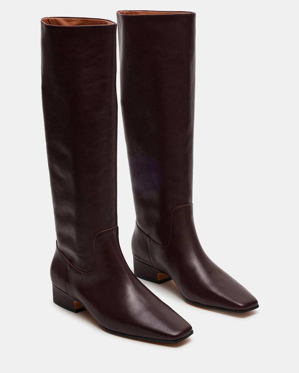 GWYNETH Brown/Red Leather Square Toe Boot | Women's Boots