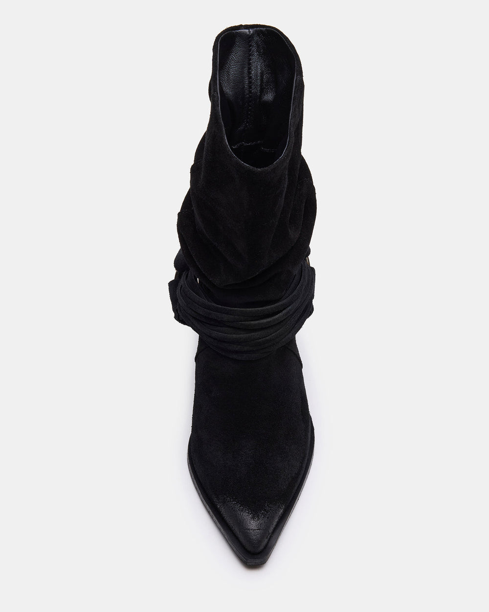 LAUPER Black Pointed-Toe Heeled Buckle Women's Ankle Boot