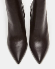 BOLERO Brown Leather Pointed-Toe Heeled Women's Ankle Boot