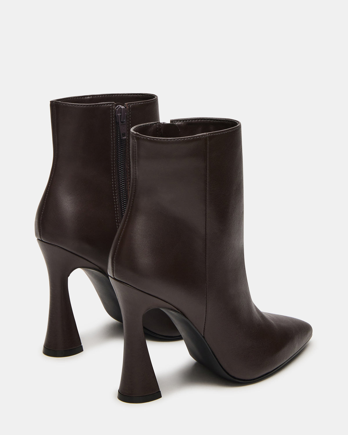 BOLERO Brown Leather Pointed-Toe Heeled Women's Ankle Boot