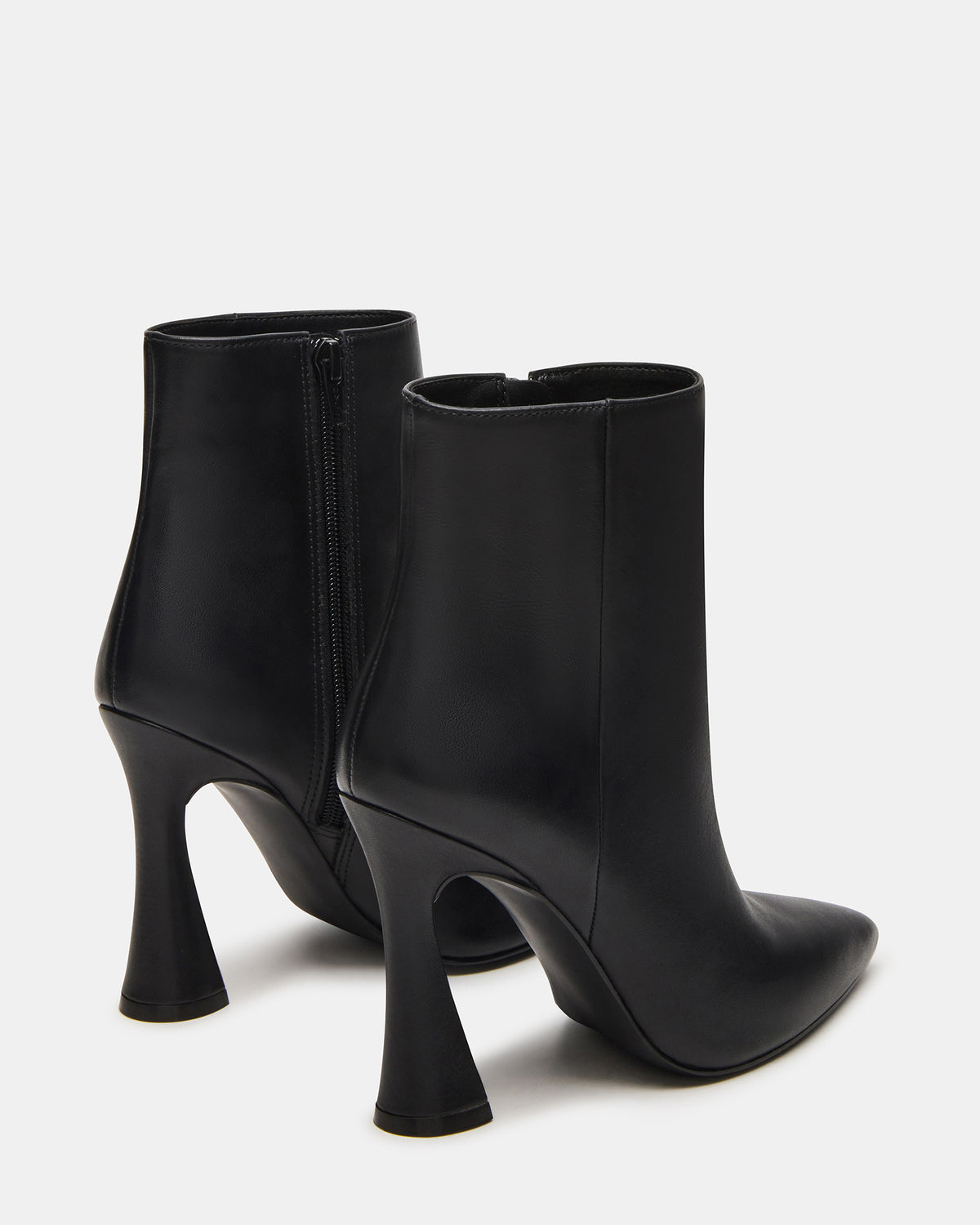 BOLERO Black Leather Pointed-Toe Heeled Women's Ankle Boot