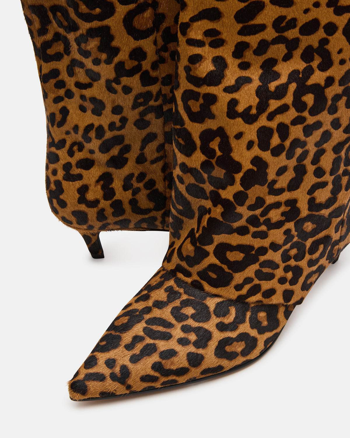 LUCA Leopard Pointed-Toe Cuffed Kitten Heel Women's Boot