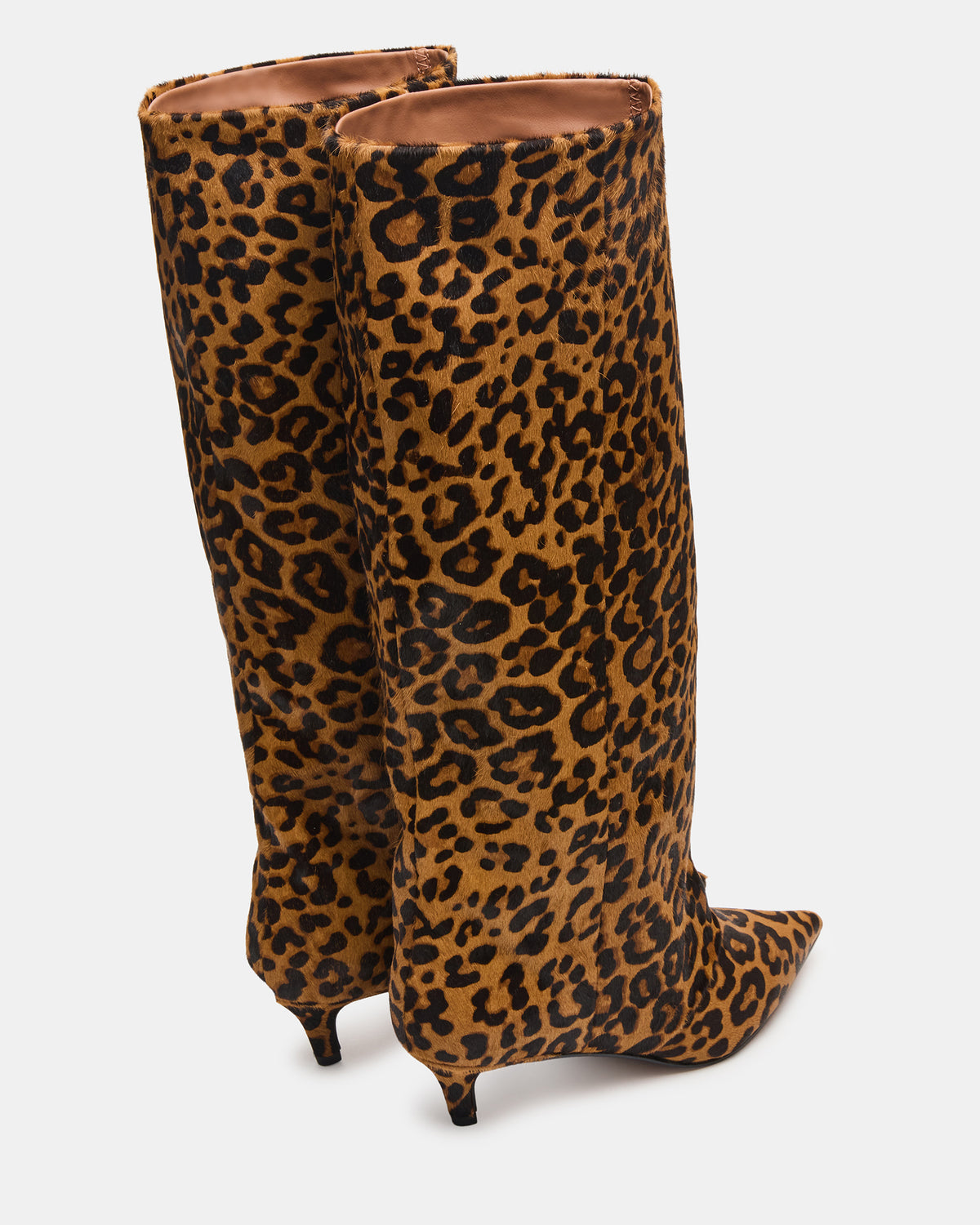 LUCA Leopard Pointed-Toe Cuffed Kitten Heel Women's Boot