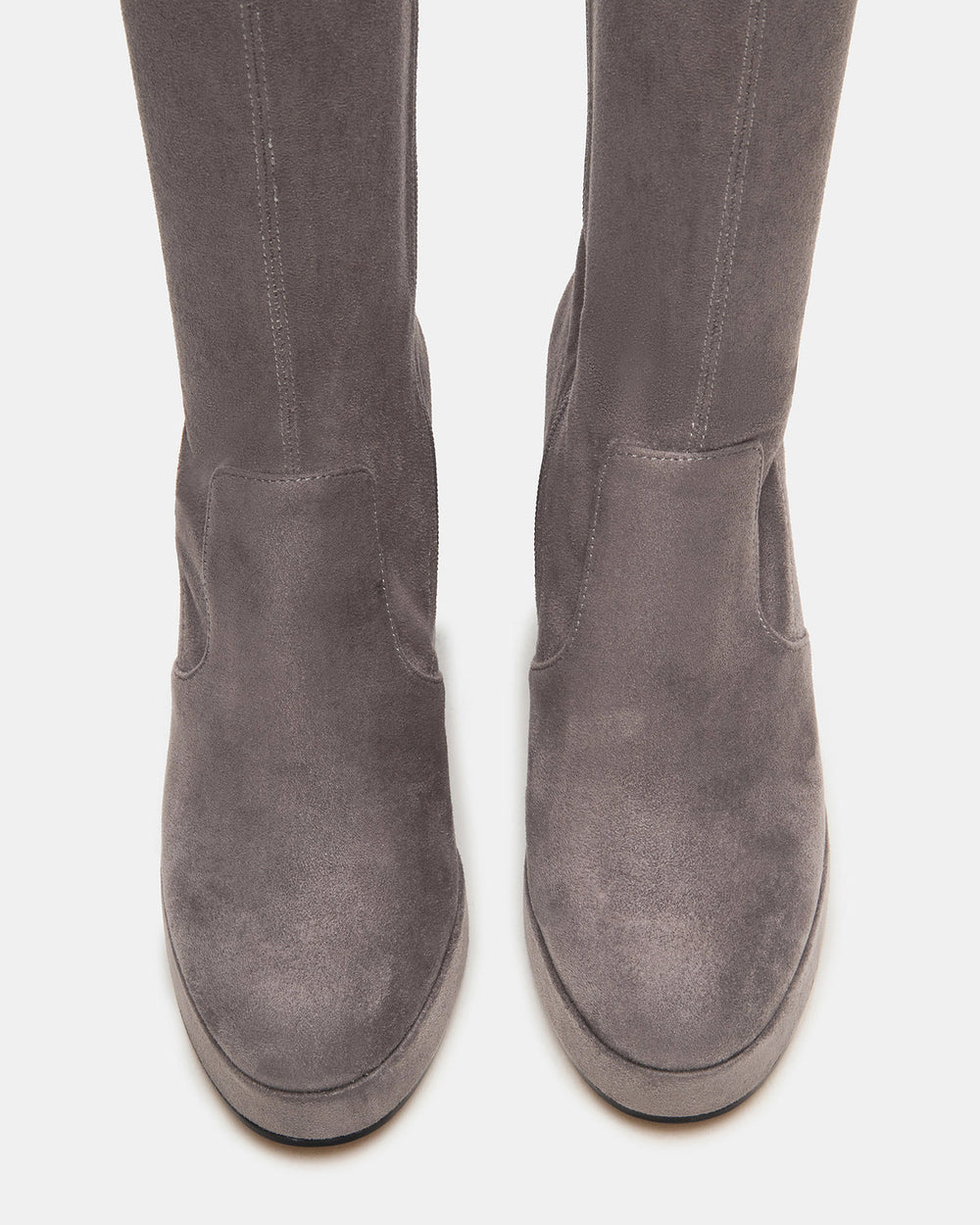 TWAIN Grey Knee-High Block Heel Women's Boot