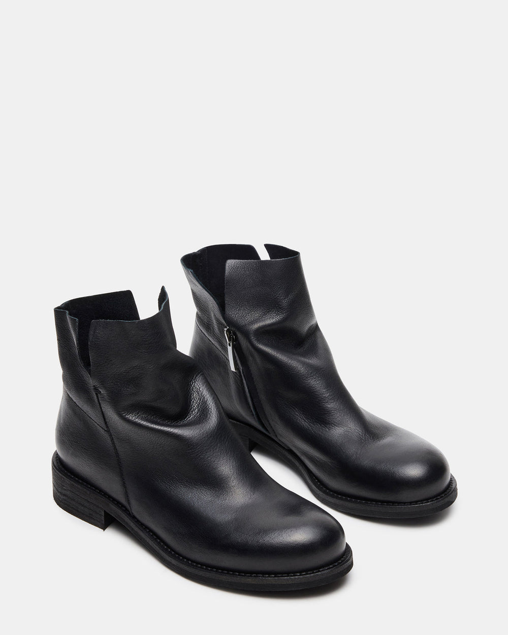 HUGHIE Black Leather Women's Ankle Boot