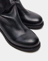 HUGHIE Black Leather Women's Ankle Boot