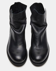HUGHIE Black Leather Women's Ankle Boot