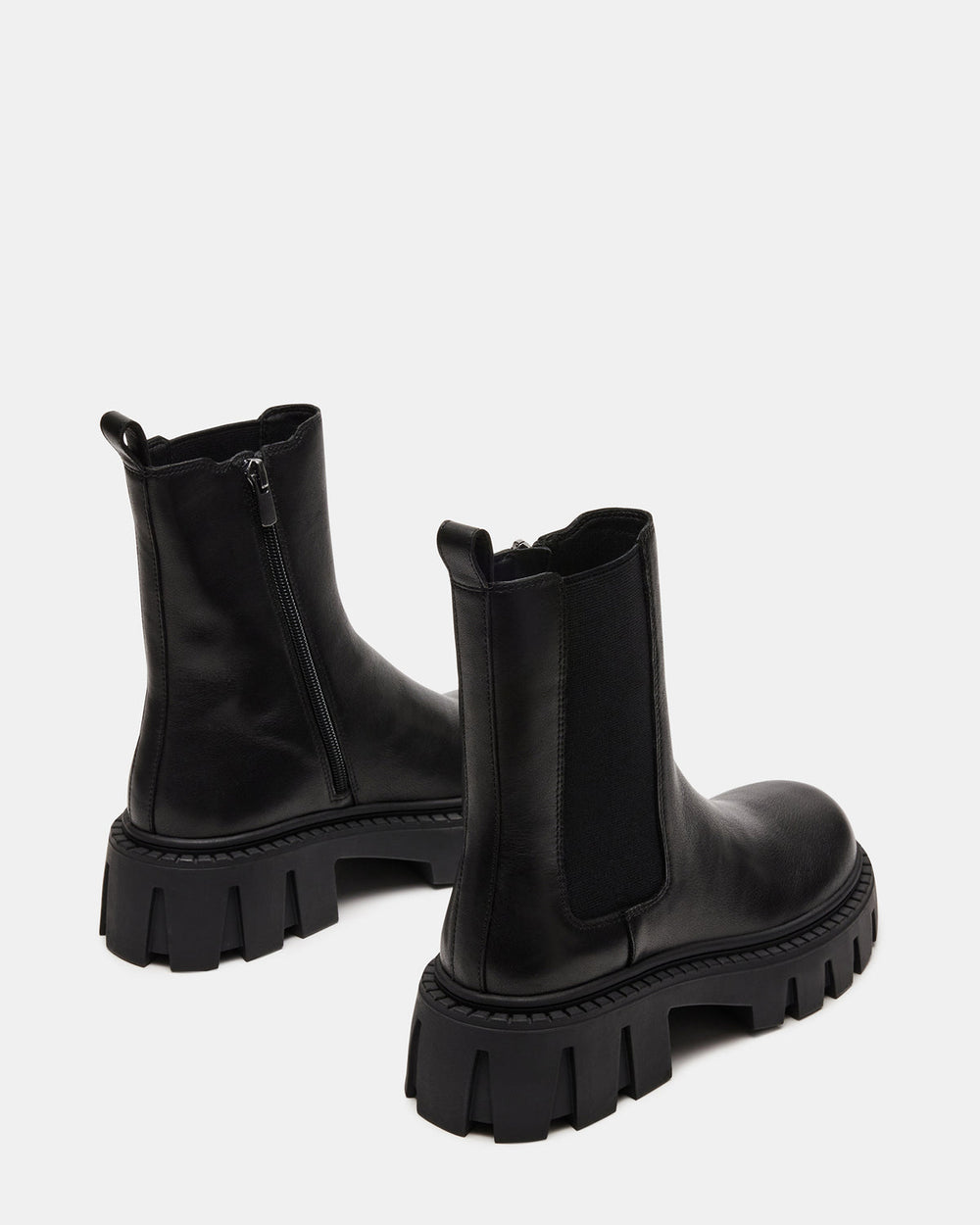 CHARGES Black Leather Platform Bootie | Women's Booties