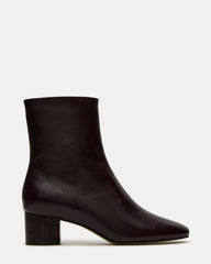 STROME Wine Patent Block Heel Women's Ankle Boot