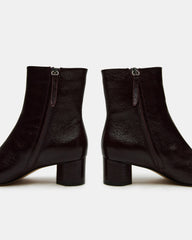 STROME Wine Patent Block Heel Women's Ankle Boot