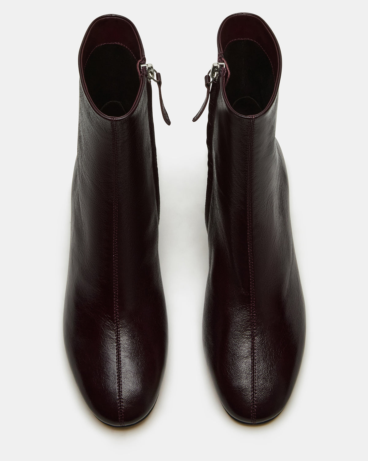 STROME Wine Patent Block Heel Women's Ankle Boot