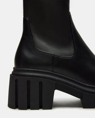 BOOMBA Black Lug Sole Ankle Boot | Women's Booties