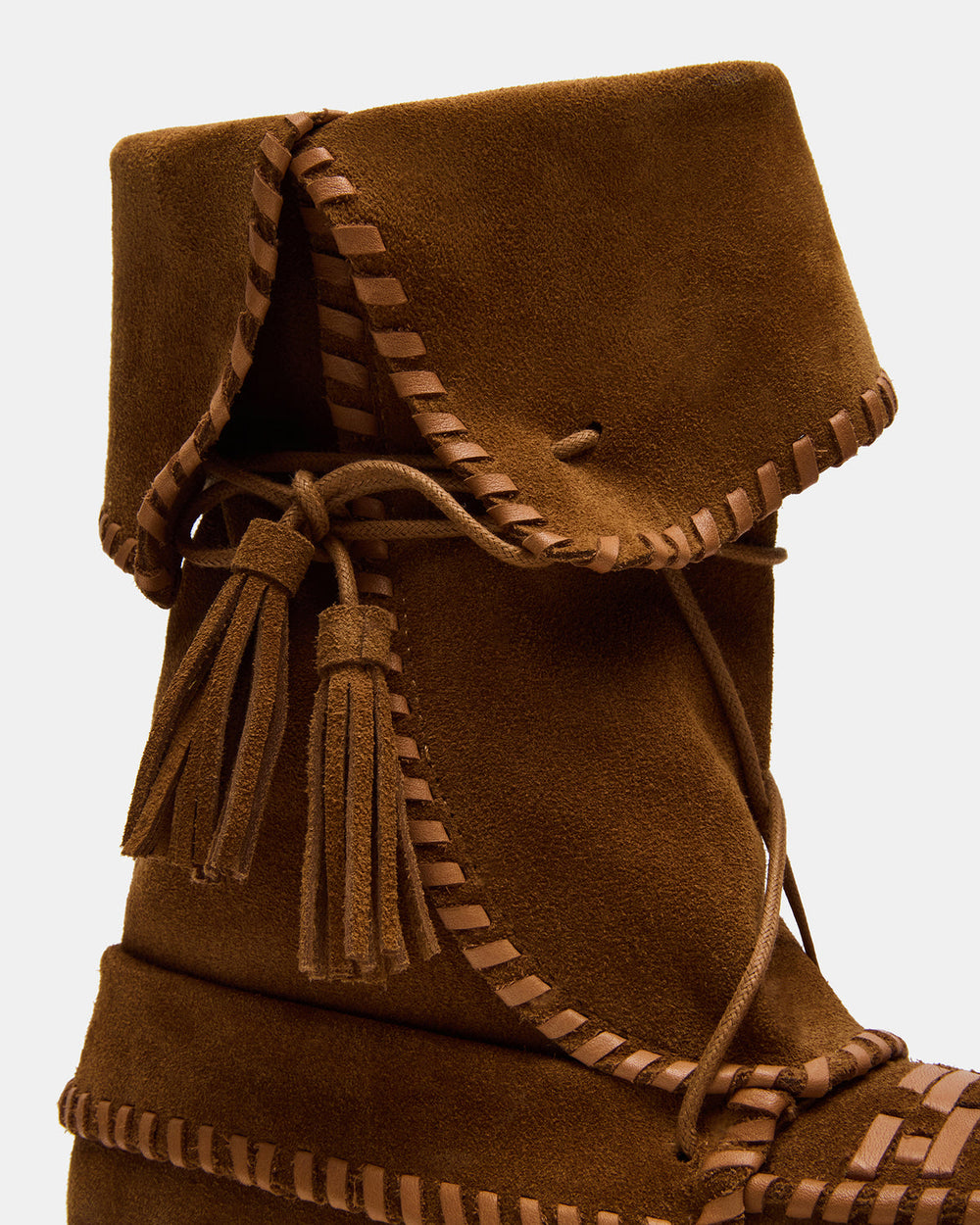 TIPPETT Chestnut Suede Fold-Over Tassel Boot | Women's Boots