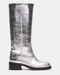 RIGGS Silver Leather Square-Toe Women's Boot