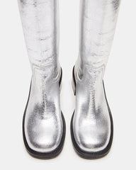 RIGGS Silver Leather Square-Toe Women's Boot