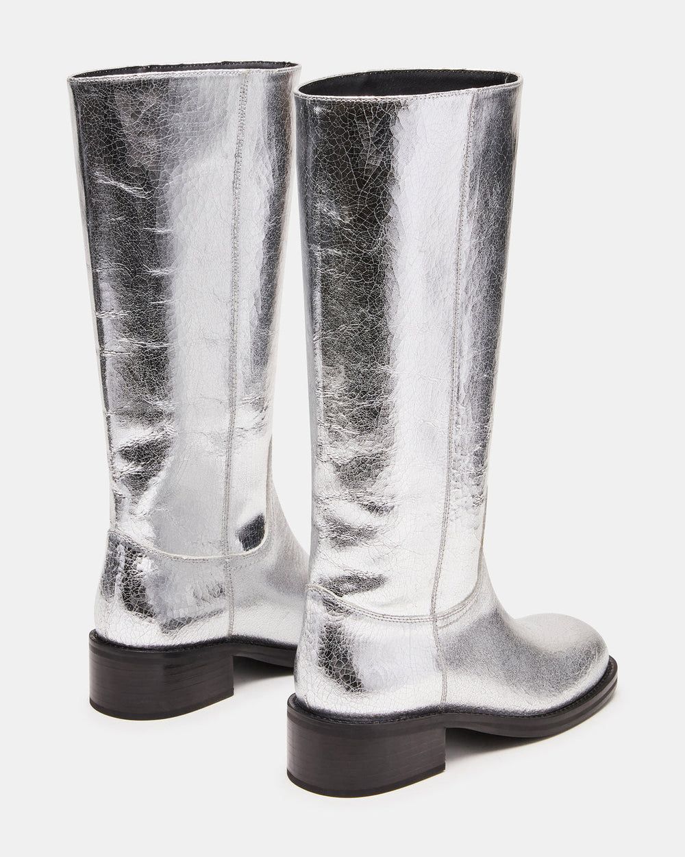 RIGGS Silver Leather Square-Toe Women's Boot